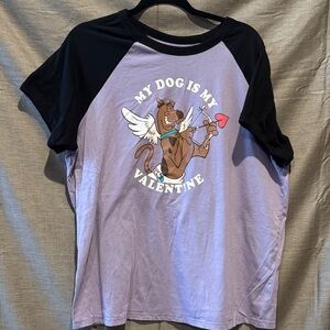 Playful Black and Purple Dog Valentine Tee